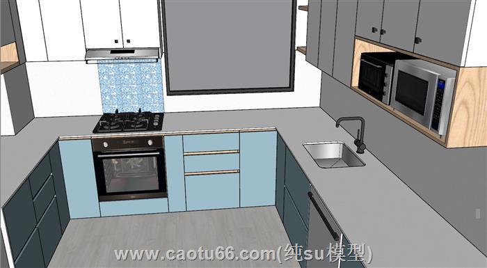 厨房橱柜厨具SU模型 2