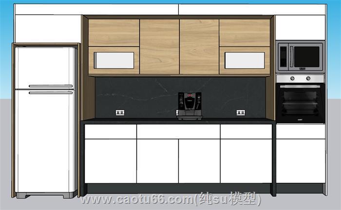 工作台茶水台厨房SU模型 1