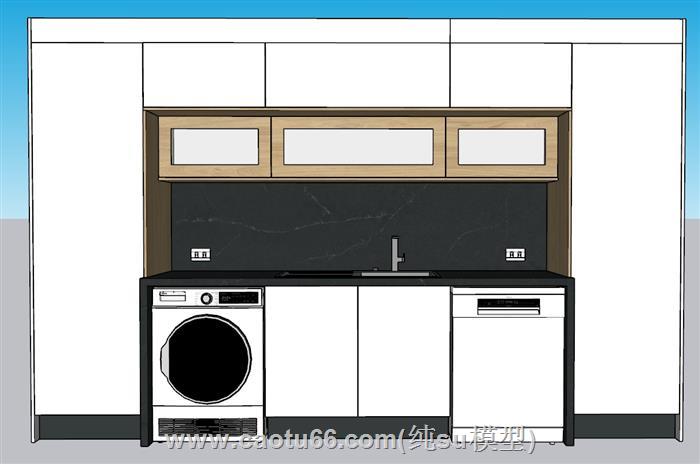 厨房橱柜SU模型 1