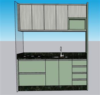 厨房橱柜燃气灶SU模型 免费sketchup模型下载