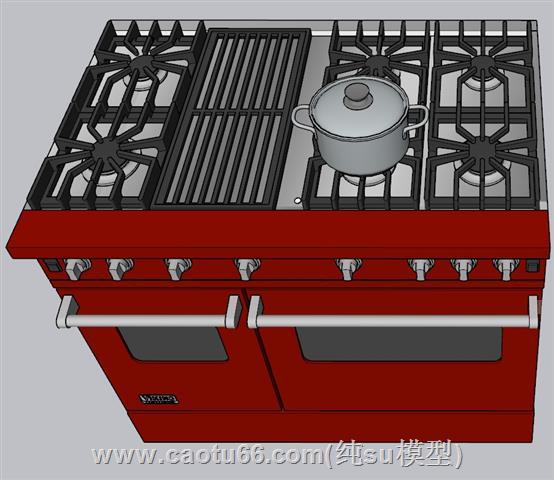厨房集成灶煤气灶SU模型 1