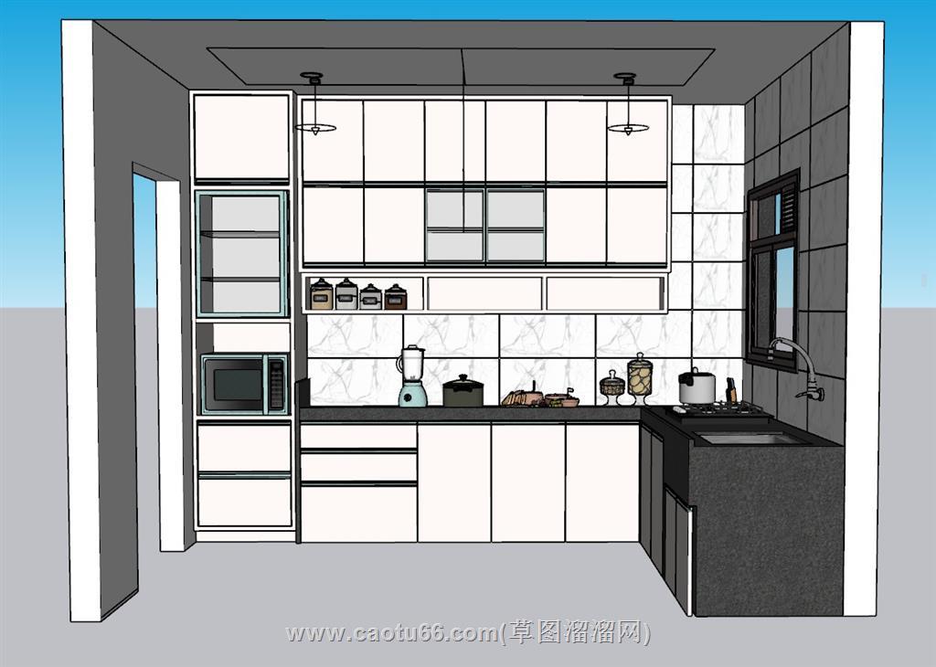 厨房橱柜SU模型 1