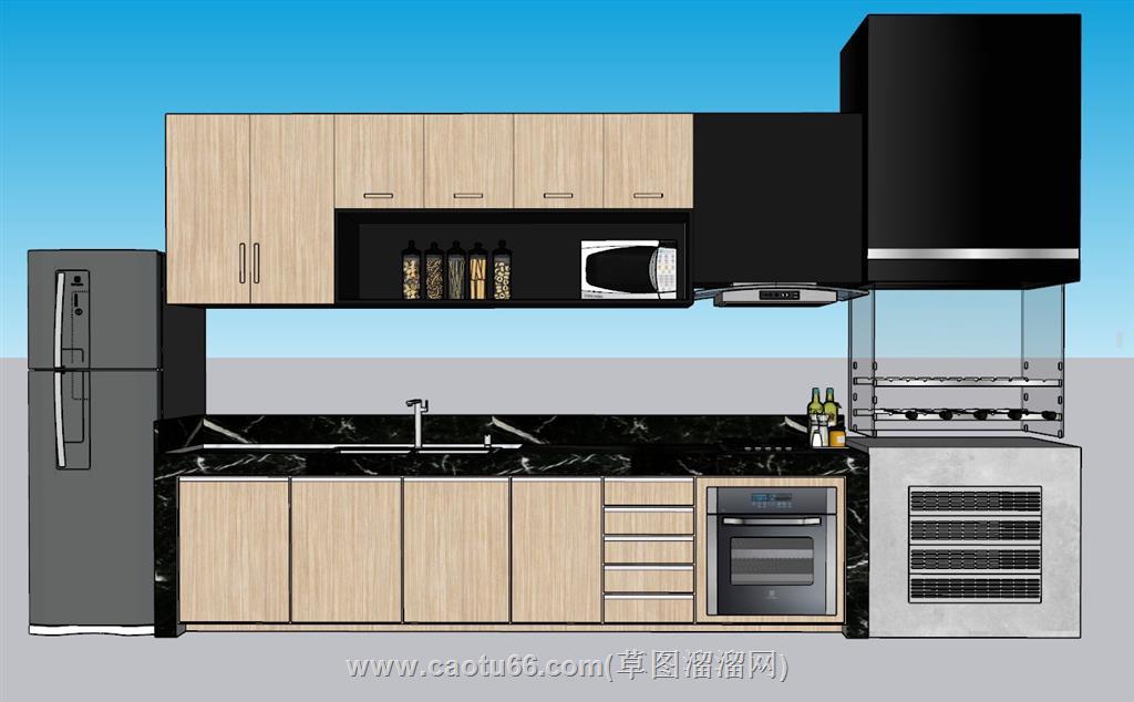 厨房橱柜SU模型 1