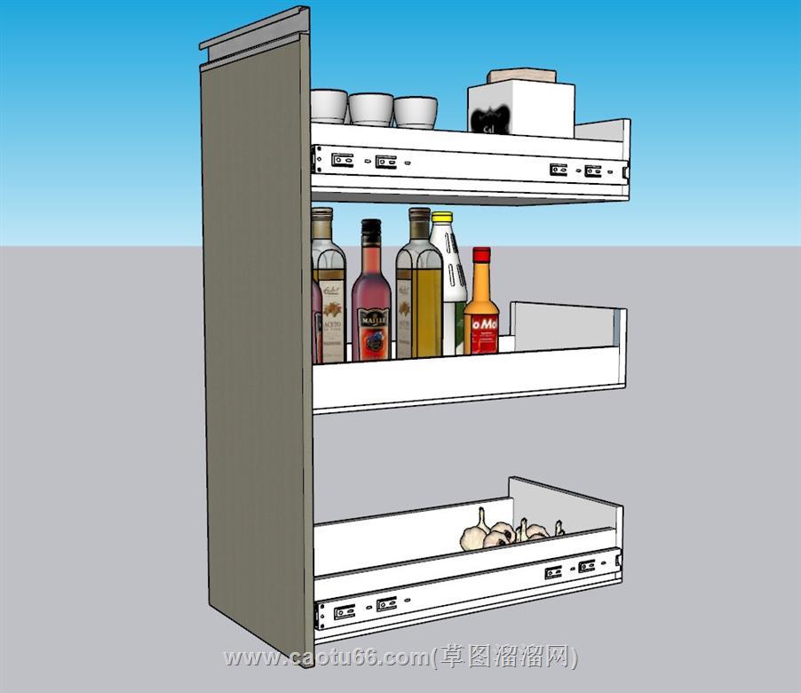 橱柜抽拉柜SU模型 1