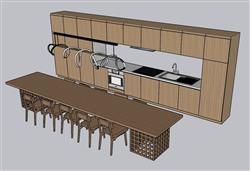 厨房橱柜SU模型 免费sketchup模型下载