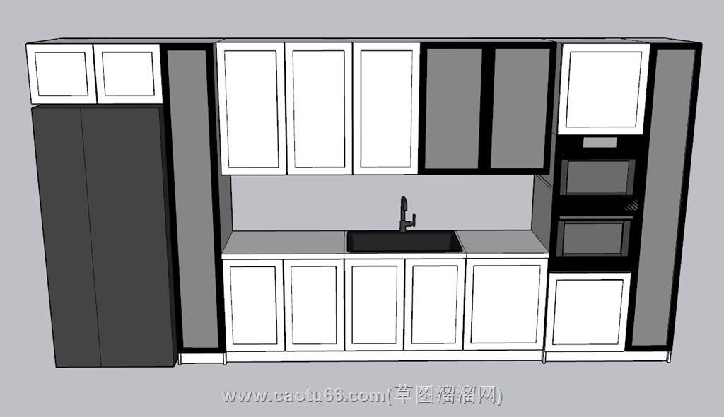 西厨厨房橱柜SU模型 1