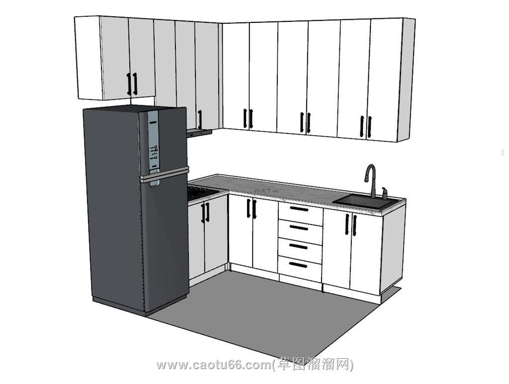 厨房橱柜SU模型 1