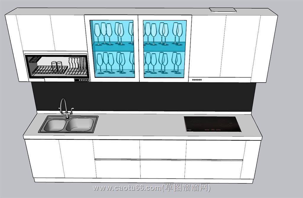 厨房橱柜SU模型 1