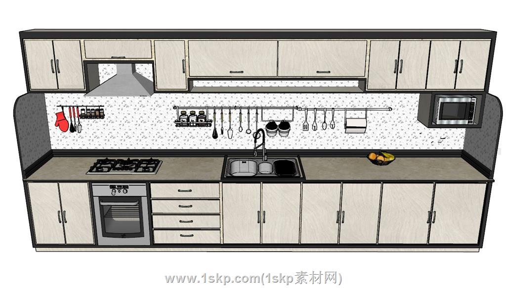 厨房橱柜SU模型 1