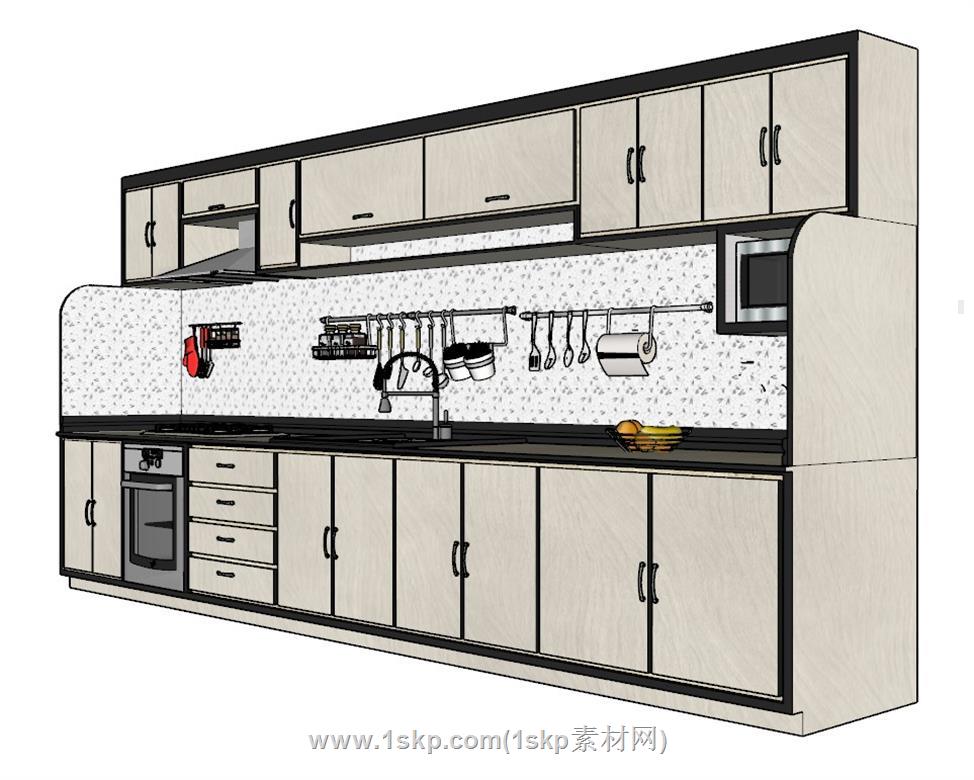 厨房橱柜SU模型 3