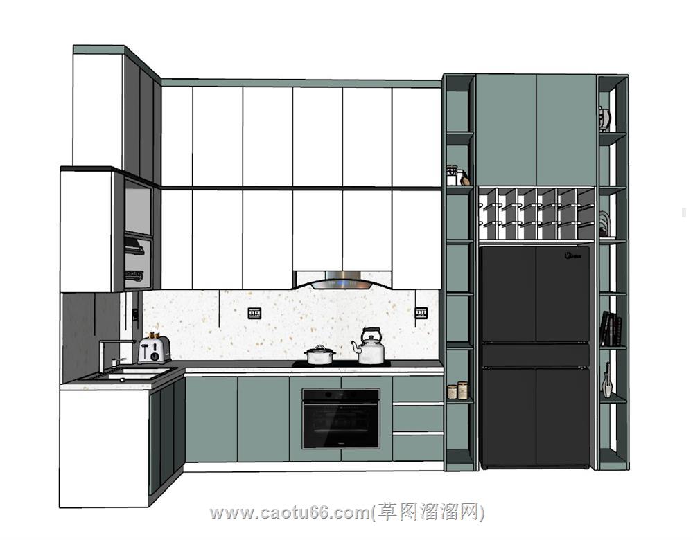 厨房橱柜SU模型 2