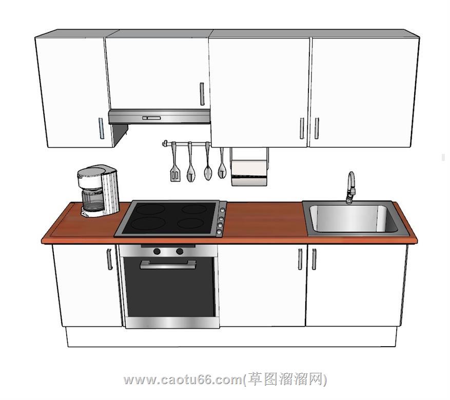 厨房橱柜SU模型 1