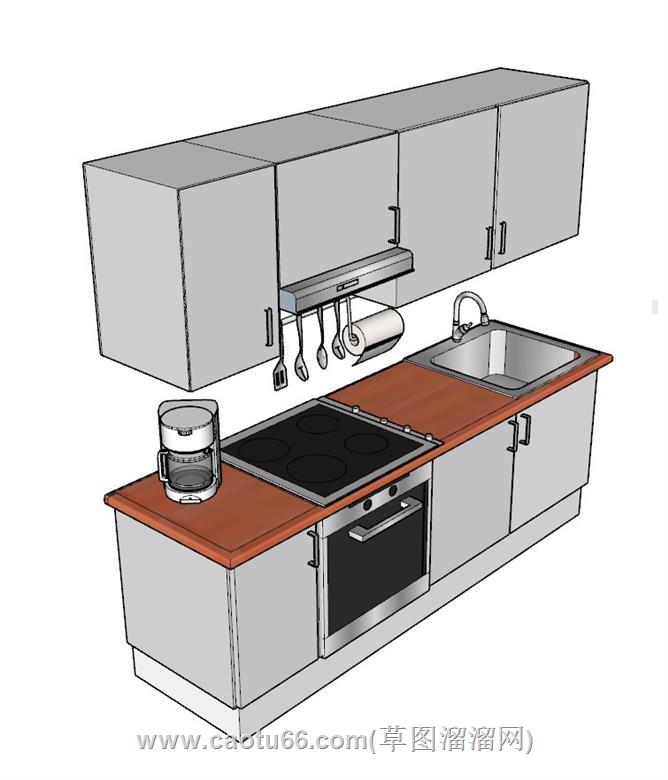 厨房橱柜SU模型 3