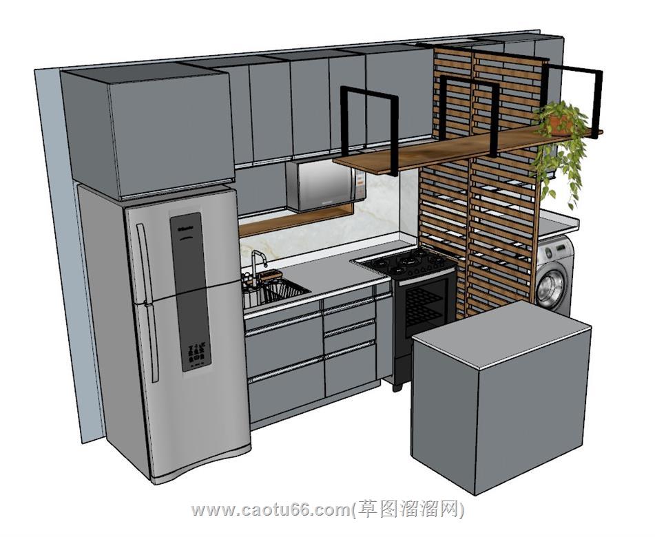 厨房橱柜SU模型 2