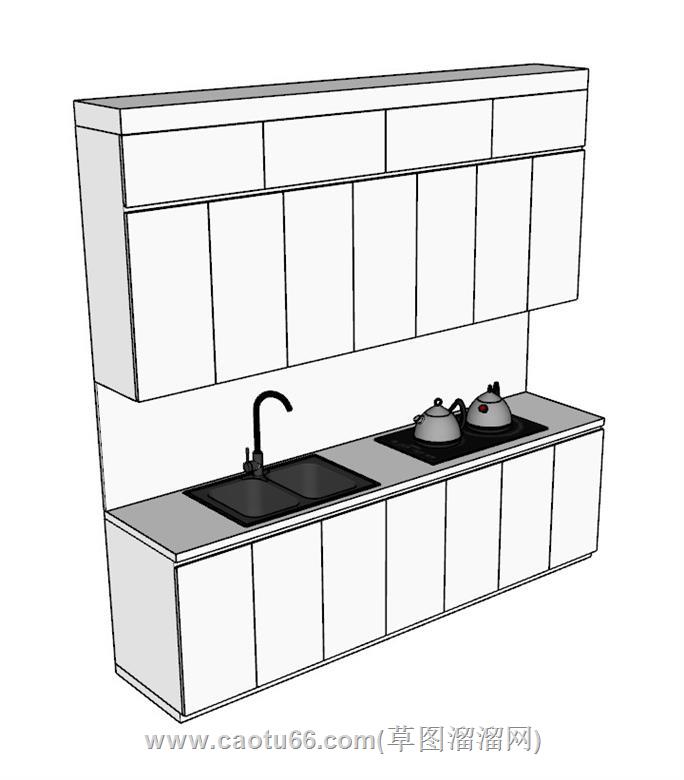 厨房橱柜SU模型 3