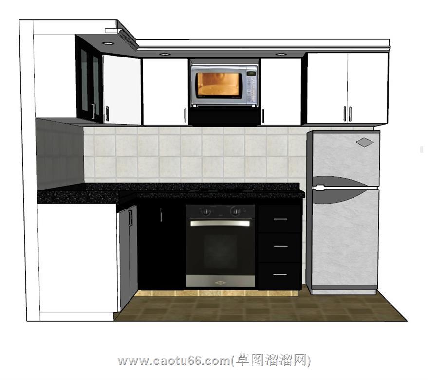 厨房橱柜SU模型 3