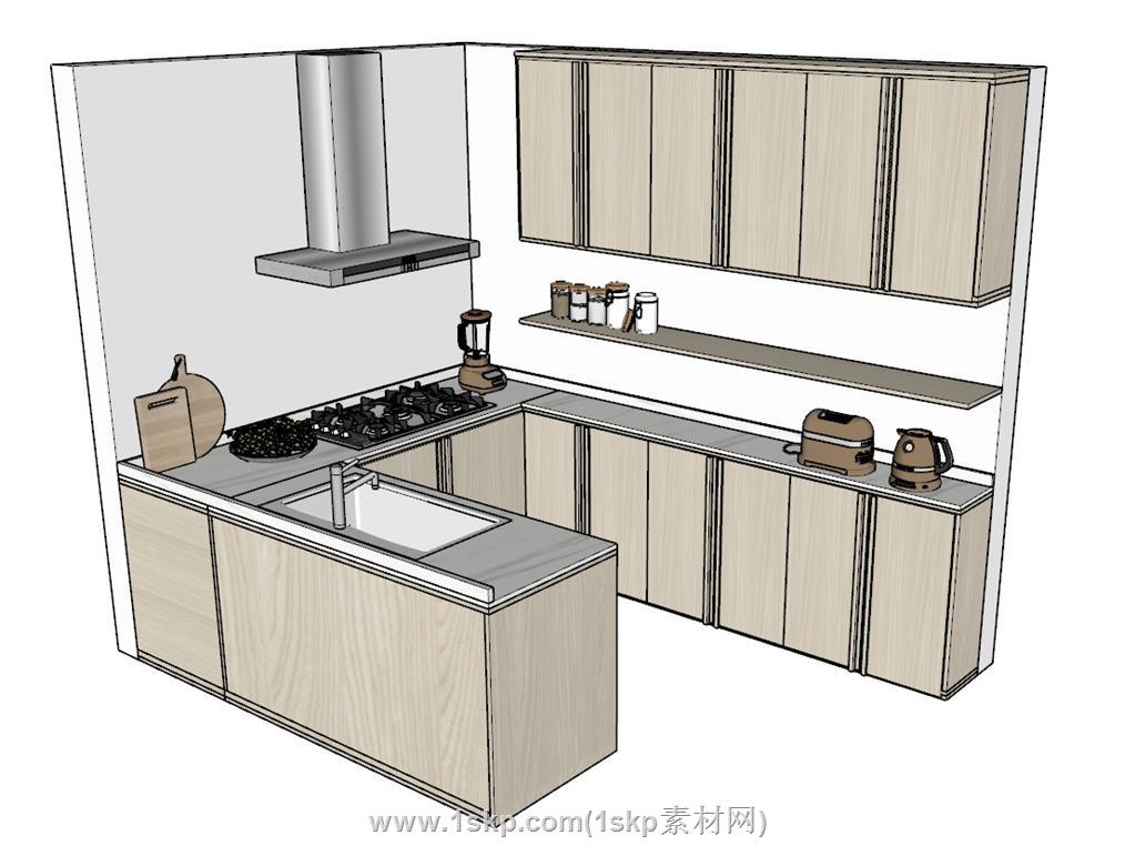 厨房橱柜SU模型 1