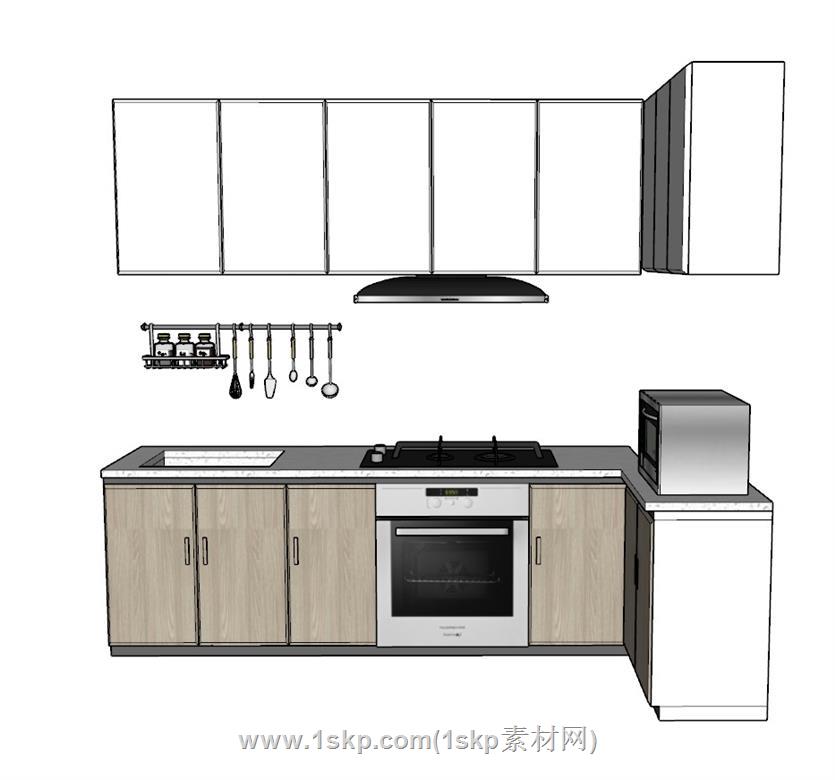 厨房橱柜SU模型 1