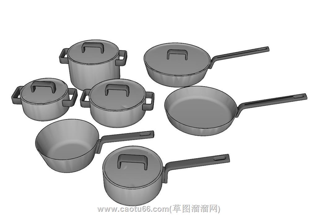 厨具锅头SU模型 1