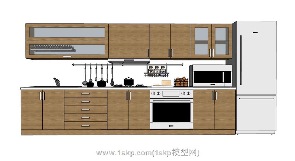 厨房橱柜SU模型 1