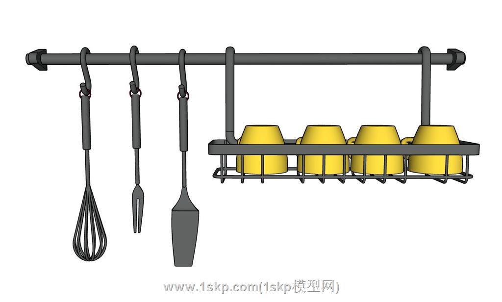 厨房调料瓶挂架SU模型 1