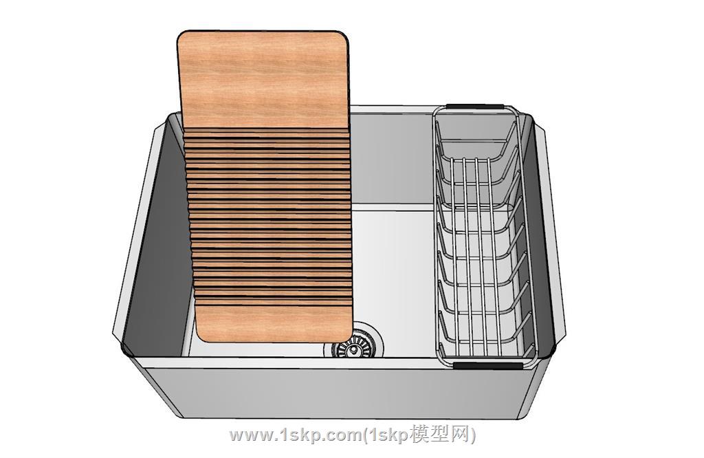 搓衣板水槽洗菜池SU模型 1