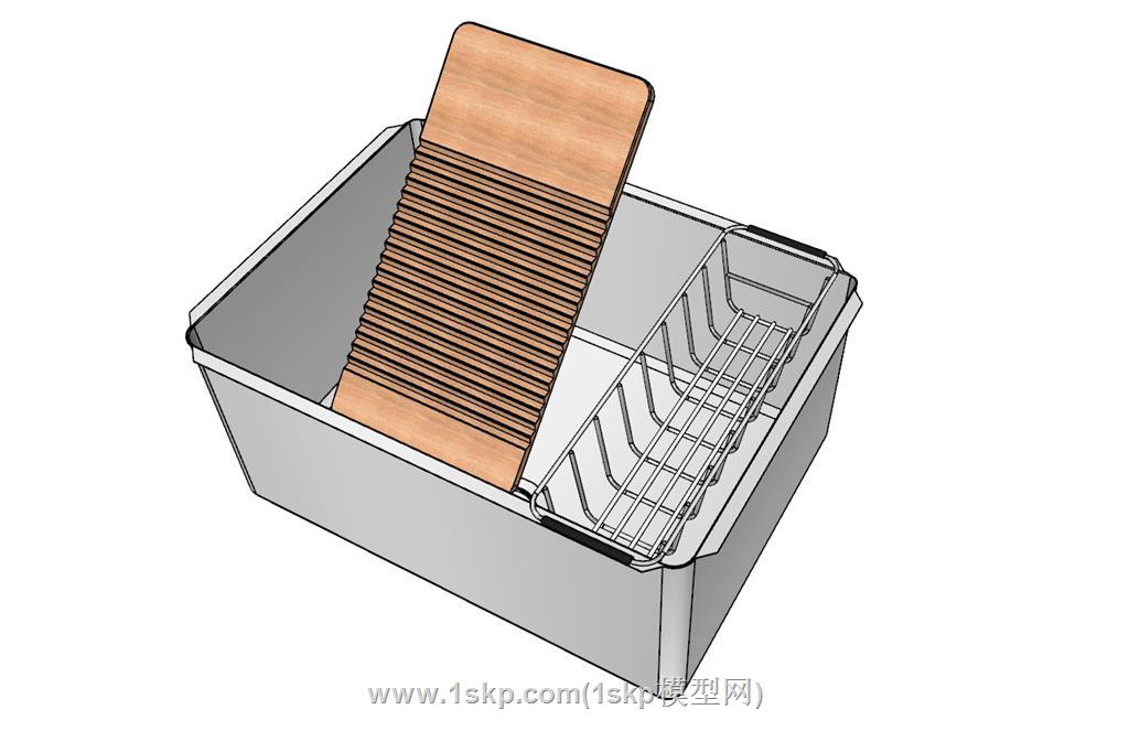 搓衣板水槽洗菜池SU模型 2