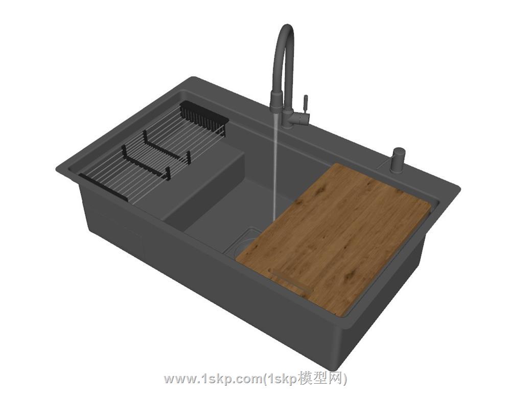 日式洗菜盆水槽SU模型 2