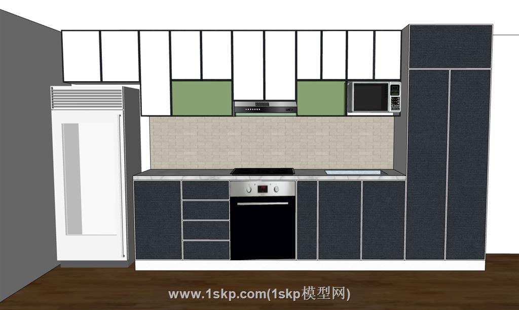 厨房橱柜SU模型 1