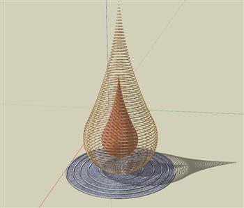 水滴雕塑SU模型 免费sketchup模型下载