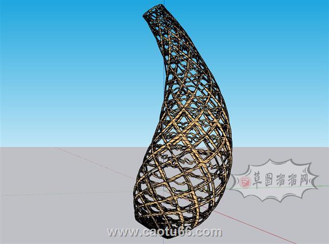 几何雕塑工艺品SU模型 1