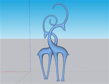 抽象小鹿雕塑SU模型