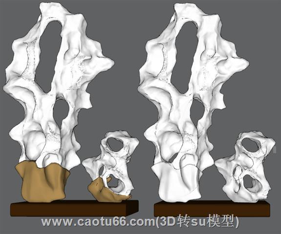 中式太湖石珊瑚石SU模型 1