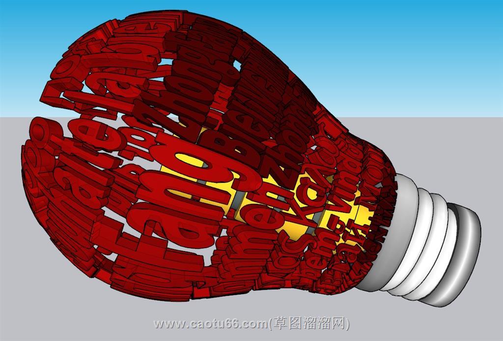 电灯泡雕塑工艺品SU模型 1