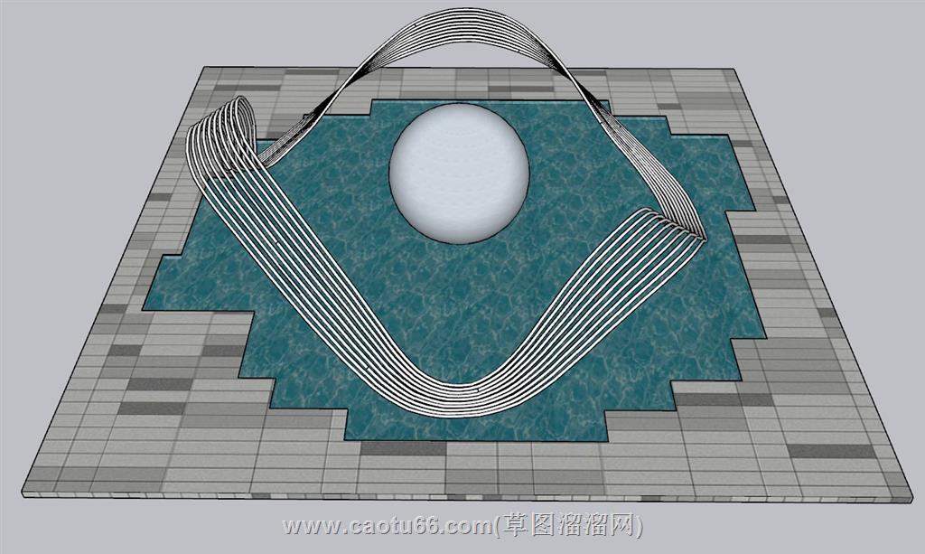 水景雕塑SU模型 1