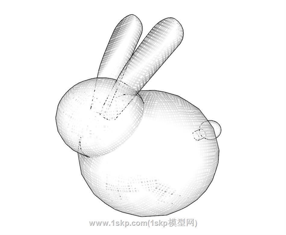 雕塑兔子SU模型 1