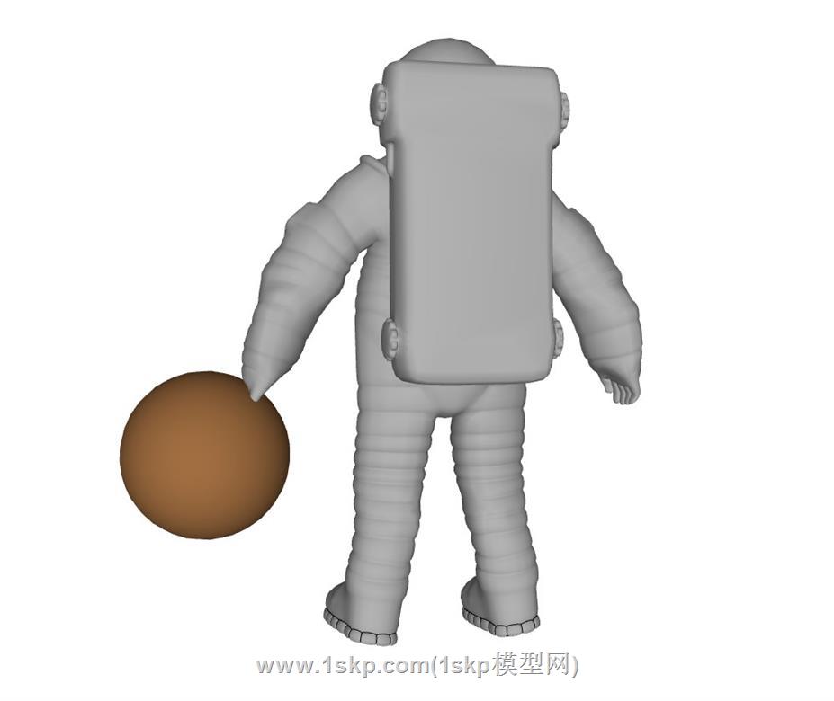 太空人雕塑SU模型 3