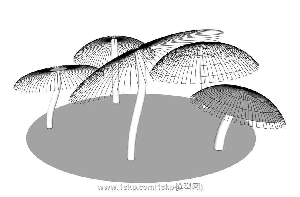 抽象蘑菇雕塑SU模型 2