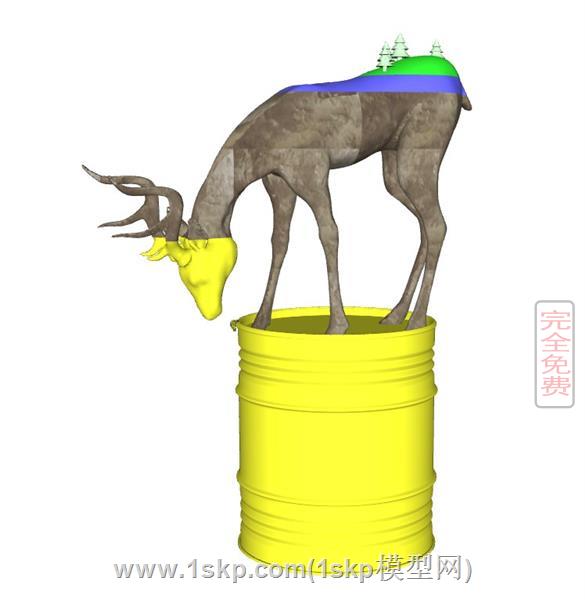 loft工业风小鹿雕塑 2