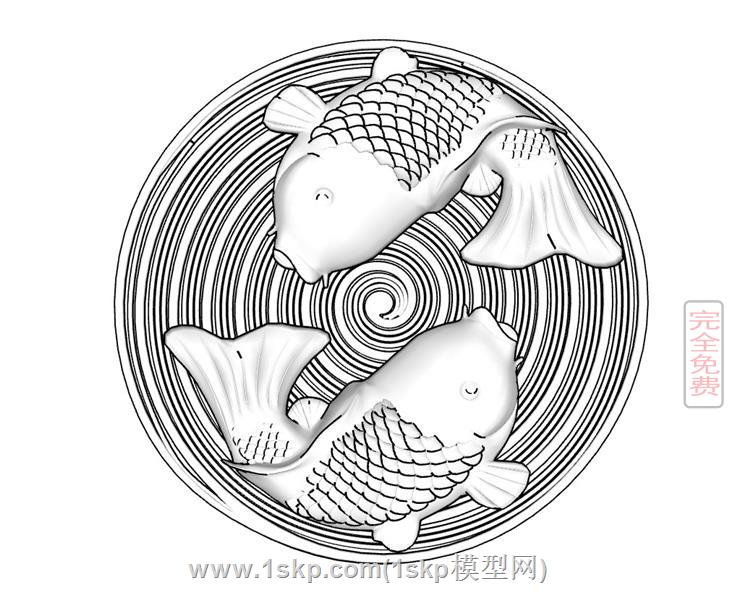 太极鱼浮雕装饰 2