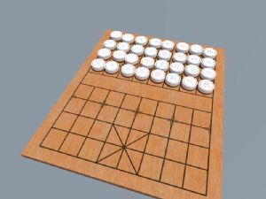 中国象棋棋盘象棋SU模型 免费sketchup模型下载