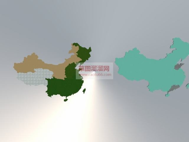 中国地图公鸡地图SU模型 1