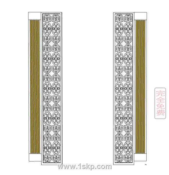 雕刻版装饰板欧式雕刻板SU模型 1