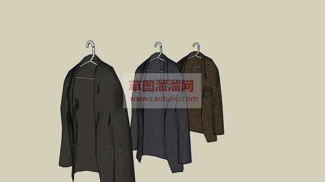 挂起来的西服SU模型 1