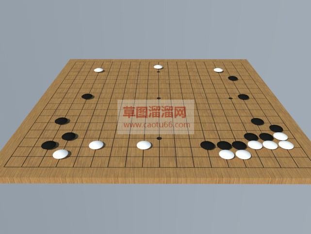 围棋棋盘免费SU模型 1