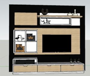 电视柜家具工SU模型 免费sketchup模型下载