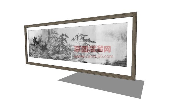 横幅挂画装裱SU模型 1