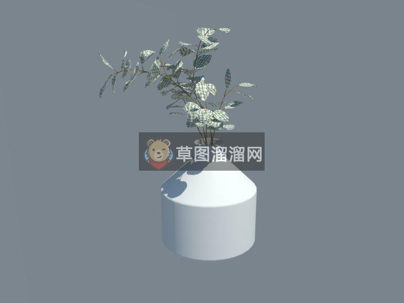 花瓶花盆植物SU模型 1