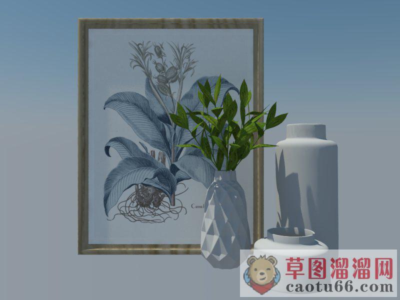 装饰花瓶摆件SU模型 1