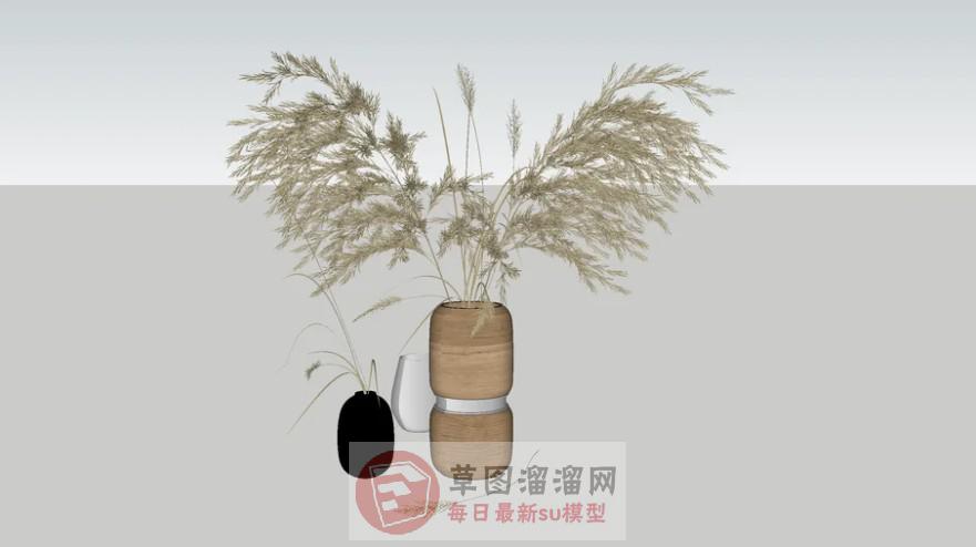 稻谷装饰花瓶SU模型 2